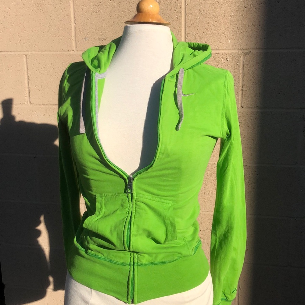 Lime green and silver Nike sweater